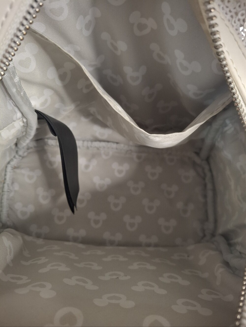 Disney Loungefly White Sequin Mickey Mouse Mini Backpack - Picture 4 of 7